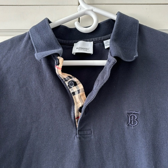 Burberry Men's Eddie Pique Polo Shirt Navy Size Large - Picture 8 of 16